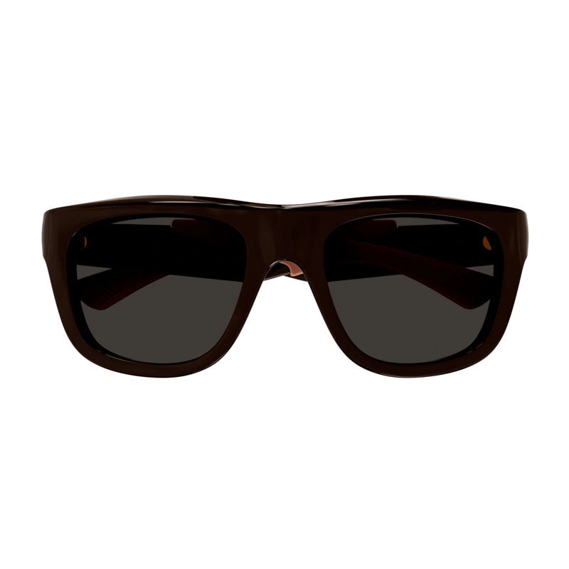 Bottega Veneta Sunglasses Square Full Rim, Shiny Black/Brown Frame and Brown Lens BV1233S002