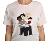 Dolce & Gabbana Dolce & Gabbana White Silk Stretch #dgfamily Women's T-shirt