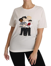 Dolce & Gabbana Dolce & Gabbana White Silk Stretch #dgfamily Women's T-shirt