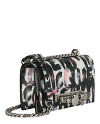 Alexander McQueen Womens Watercolor Graffiti Jewelled Shoulder Bag