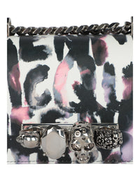 Alexander McQueen Womens Watercolor Graffiti Jewelled Shoulder Bag