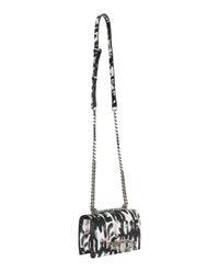 Alexander McQueen Womens Watercolor Graffiti Jewelled Shoulder Bag