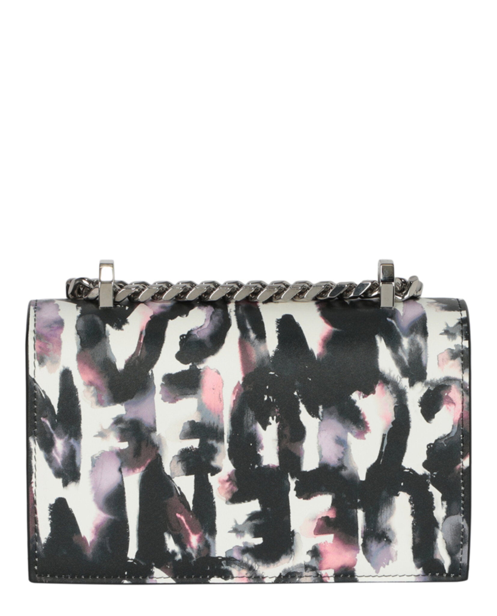 Alexander McQueen Womens Watercolor Graffiti Jewelled Shoulder Bag