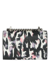 Alexander McQueen Womens Watercolor Graffiti Jewelled Shoulder Bag