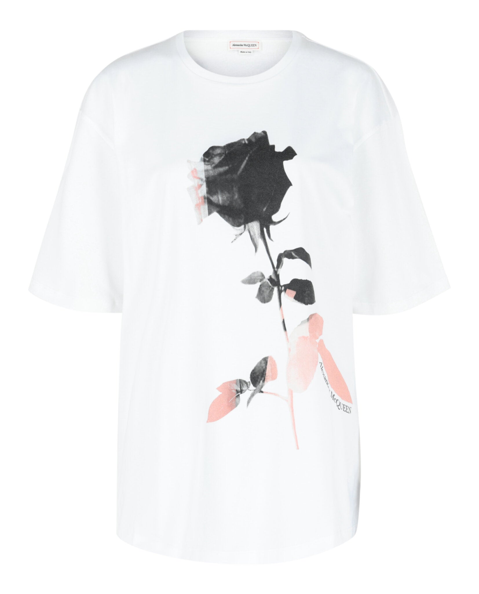 Alexander McQueen Womens Rose Print Graphic T-Shirt