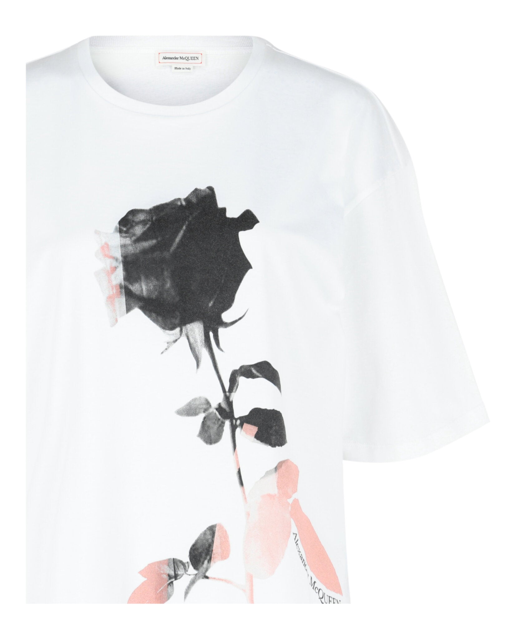 Alexander McQueen Womens Rose Print Graphic T-Shirt