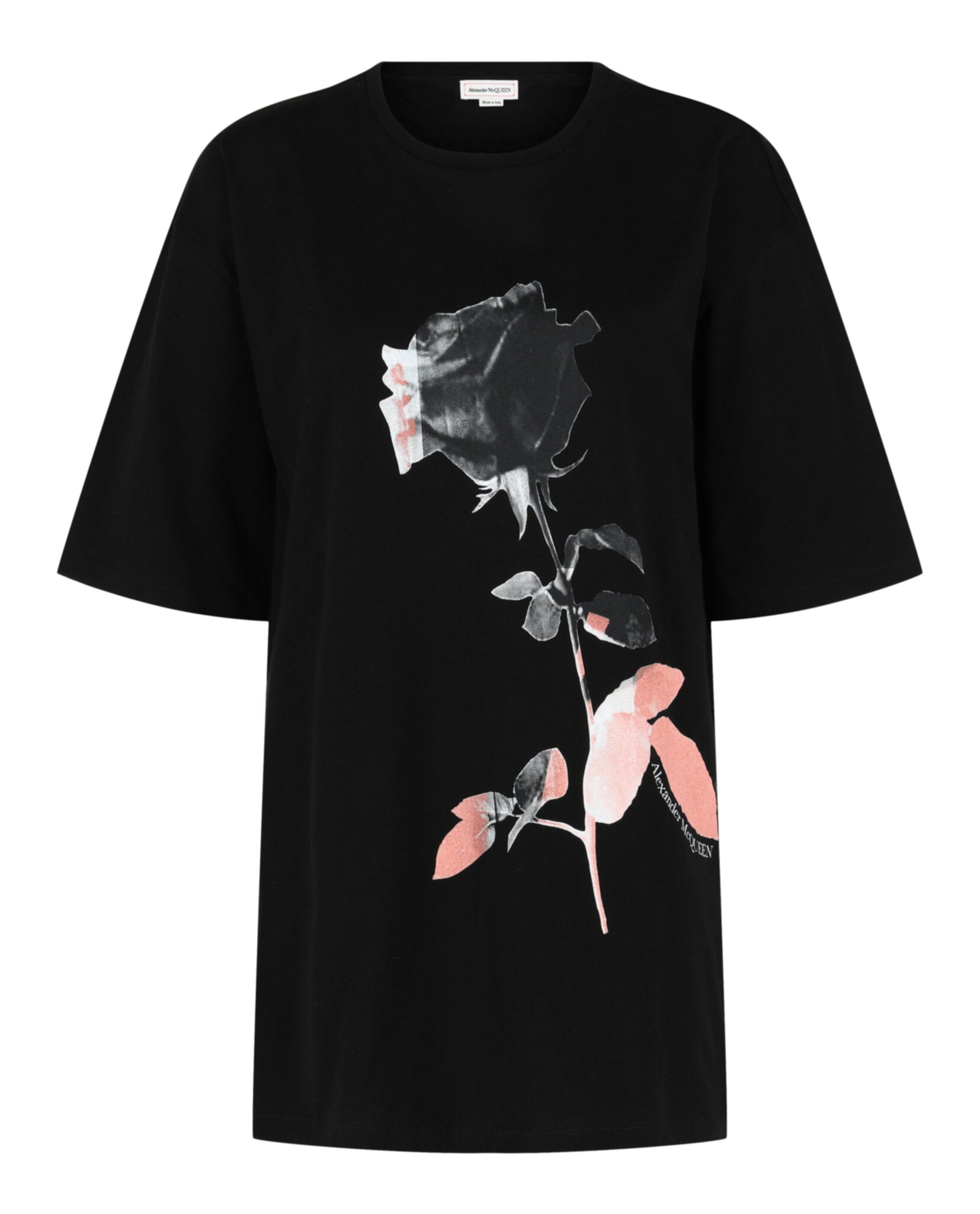 Alexander McQueen Womens Rose Print Graphic T-Shirt