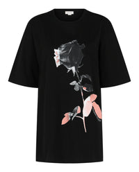 Alexander McQueen Womens Rose Print Graphic T-Shirt