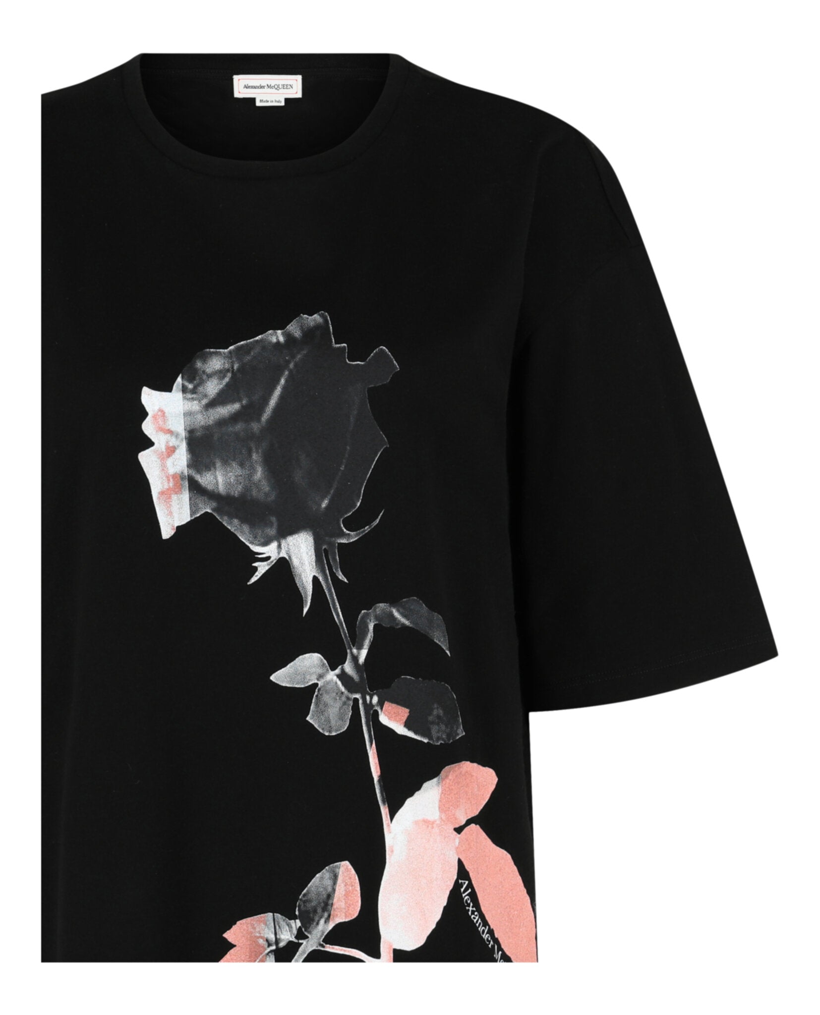 Alexander McQueen Womens Rose Print Graphic T-Shirt