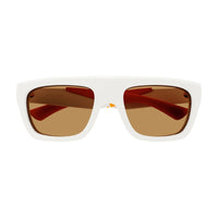 Bottega Veneta Sunglasses Rectangle Full Rim, Black/Green Frame and Grey Lens BV1232S001