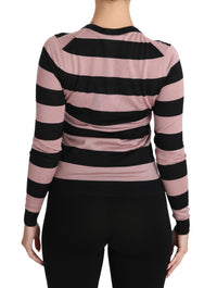 Dolce & Gabbana Pink Floral Cashmere Cardigan Women's Sweater