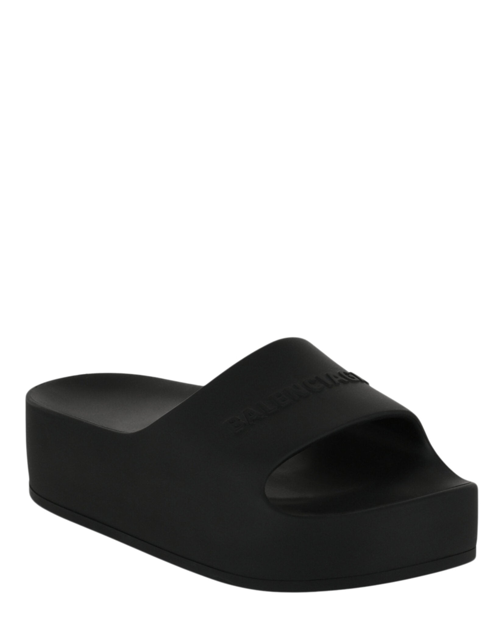 Balenciaga Womens Chunky Logo Slide Sandals