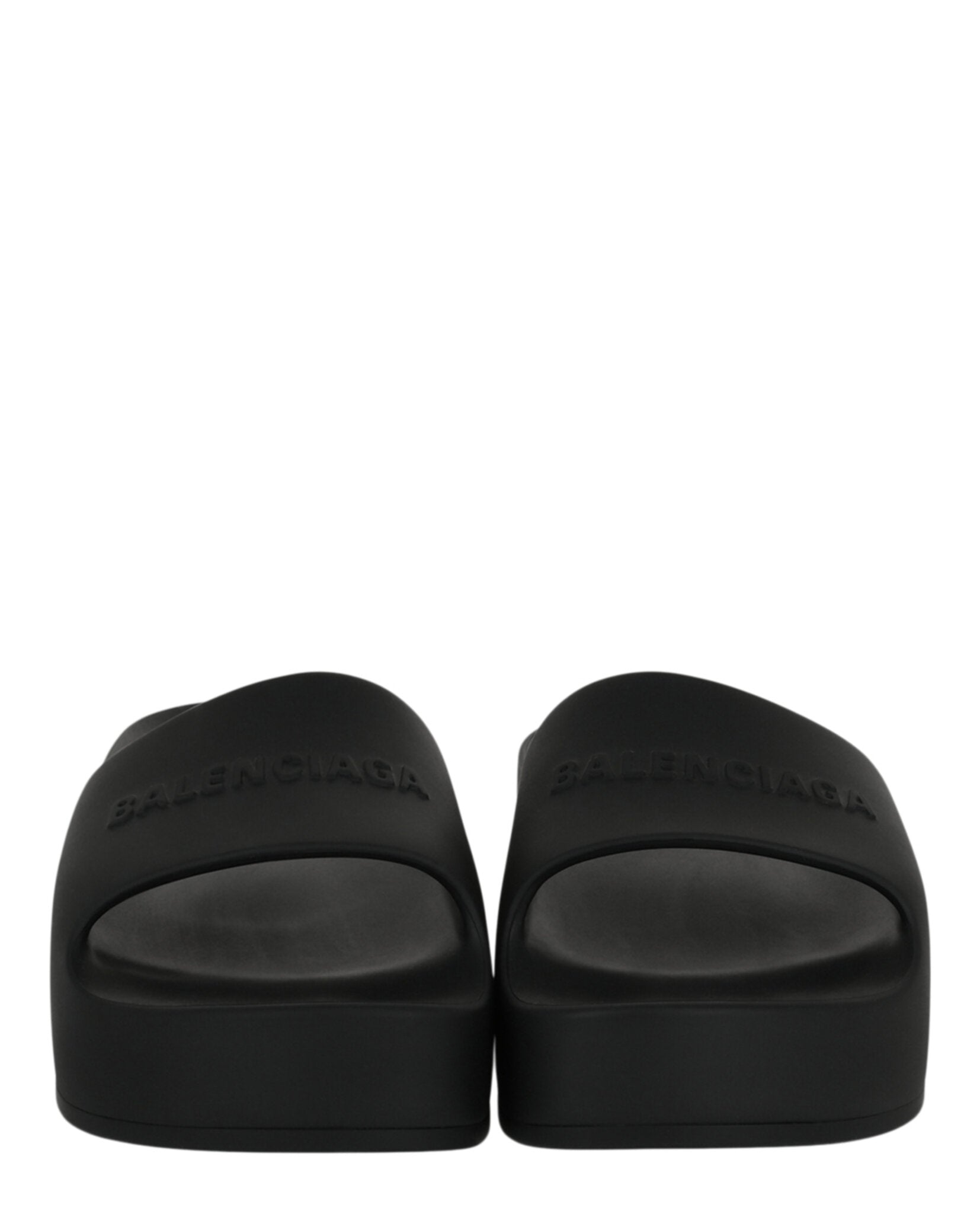 Balenciaga Womens Chunky Logo Slide Sandals