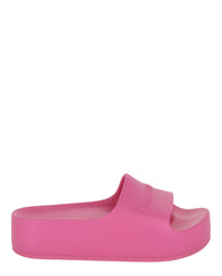 Balenciaga Womens Chunky Logo Slide Sandals