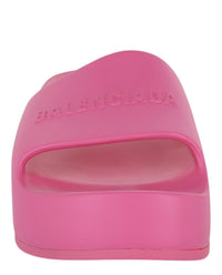 Balenciaga Womens Chunky Logo Slide Sandals
