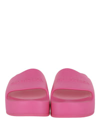 Balenciaga Womens Chunky Logo Slide Sandals