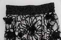 Dolce & Gabbana Black Crystal Sequined Mini Women's Shorts