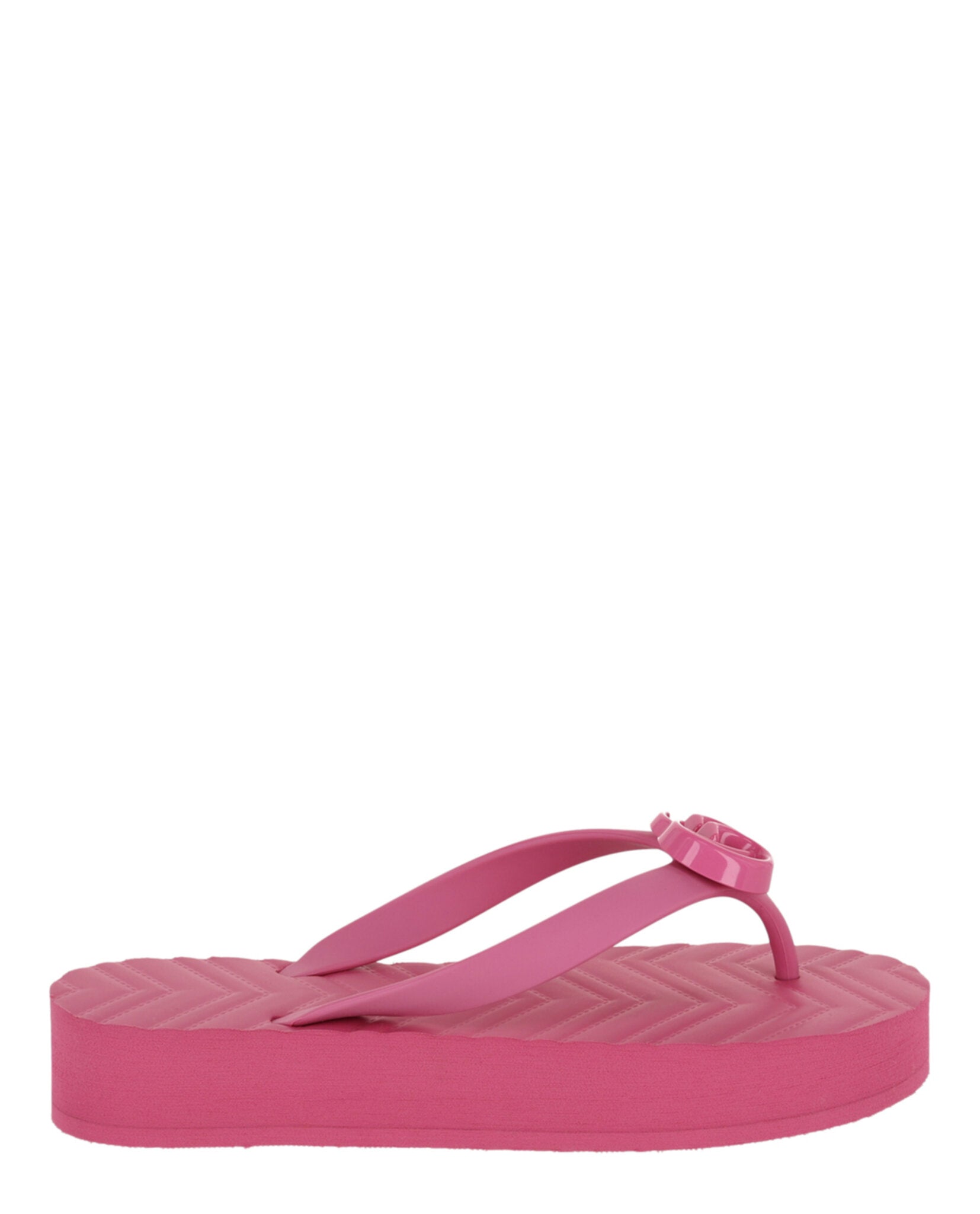 Gucci Womens Chevron Logo Thong Sandals Pink