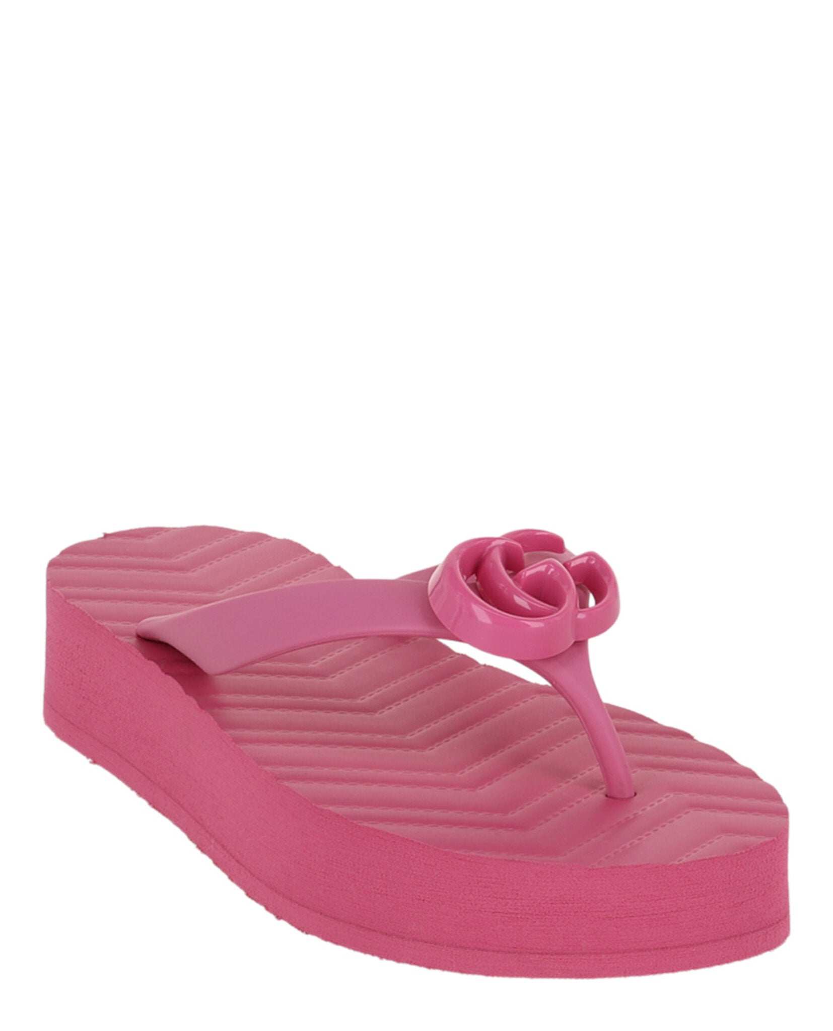 Gucci Womens Chevron Logo Thong Sandals
