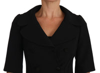 Dolce & Gabbana Dolce & Gabbana Black Short Fitted Wool Cropped Jacket Women's Blazer