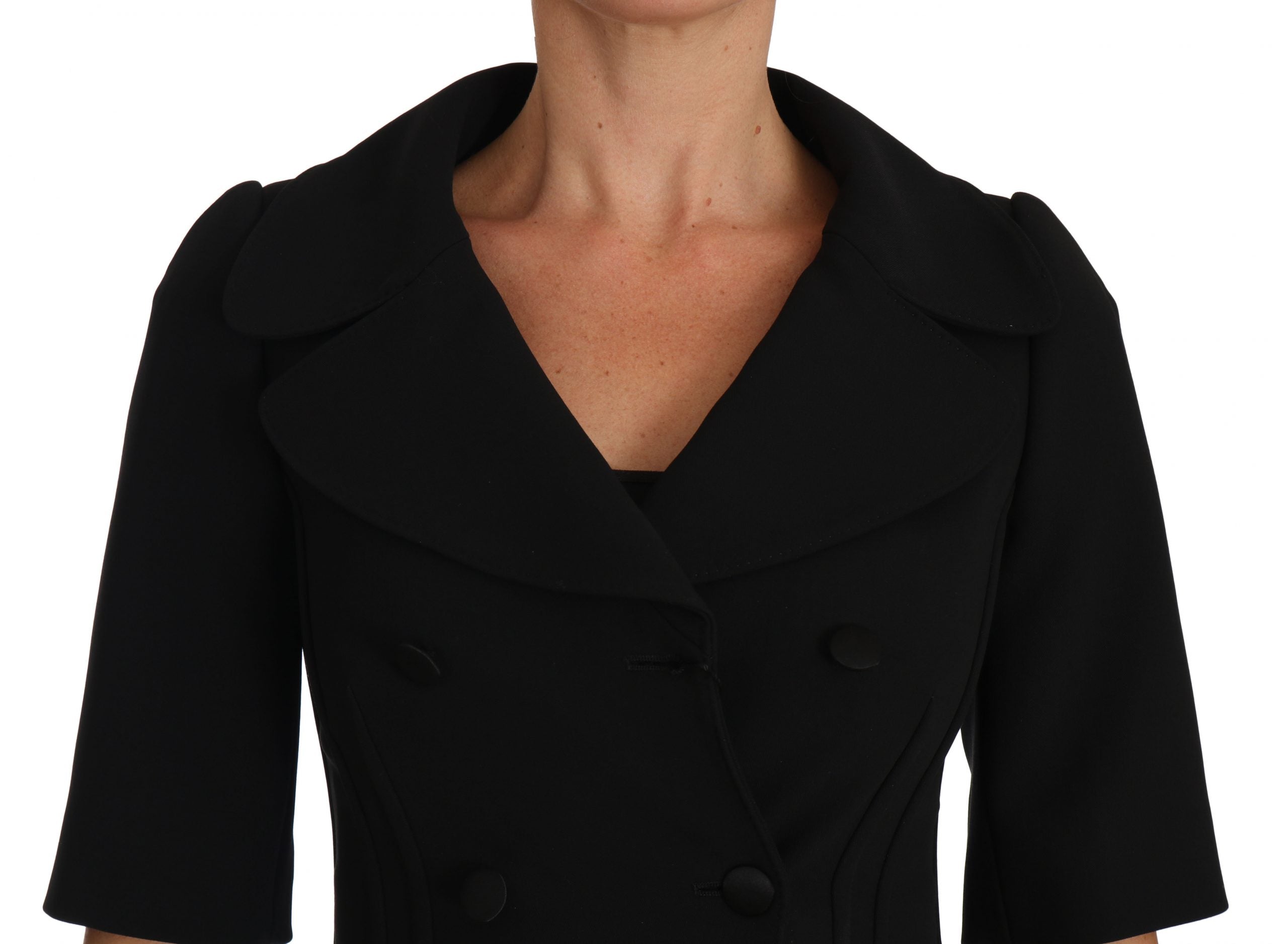 Dolce & Gabbana Dolce & Gabbana Black Short Fitted Wool Cropped Jacket Women's Blazer