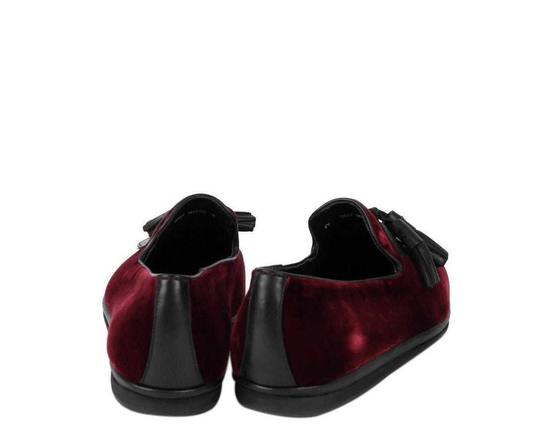Salvatore Ferragamo Men's Dark Red Finnegan Velvet Tassel Loafer