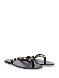 Valentino Garavani Men Rockstud Leather Thong Sandals