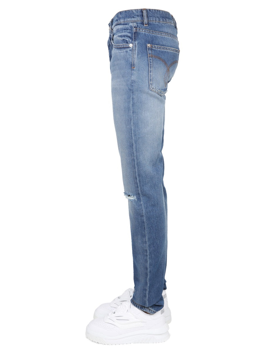 Versace Men Jeans Con Patch Logo
