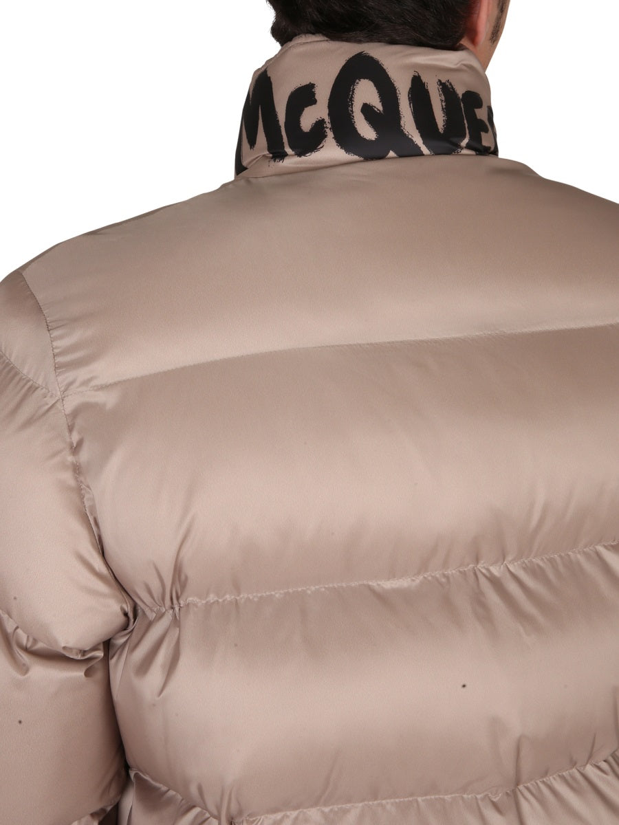 ALEXANDER McQUEEN Alexander Mcqueen Men Graffiti Logo Print Down Jacket
