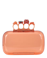 Alexander McQueen Womens Skull Four-Ring Clutch