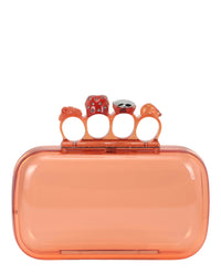 Alexander McQueen Womens Skull Four-Ring Clutch