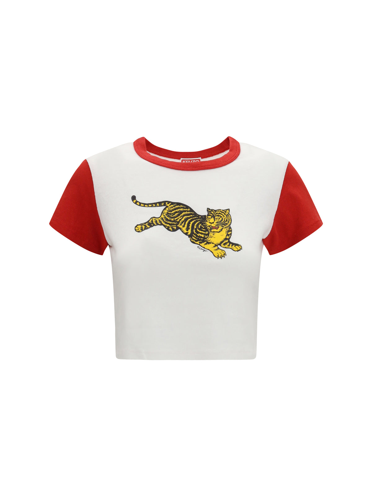 KENZO Kenzo Women Jumping Tiger Cropped Cotton T-Shirt