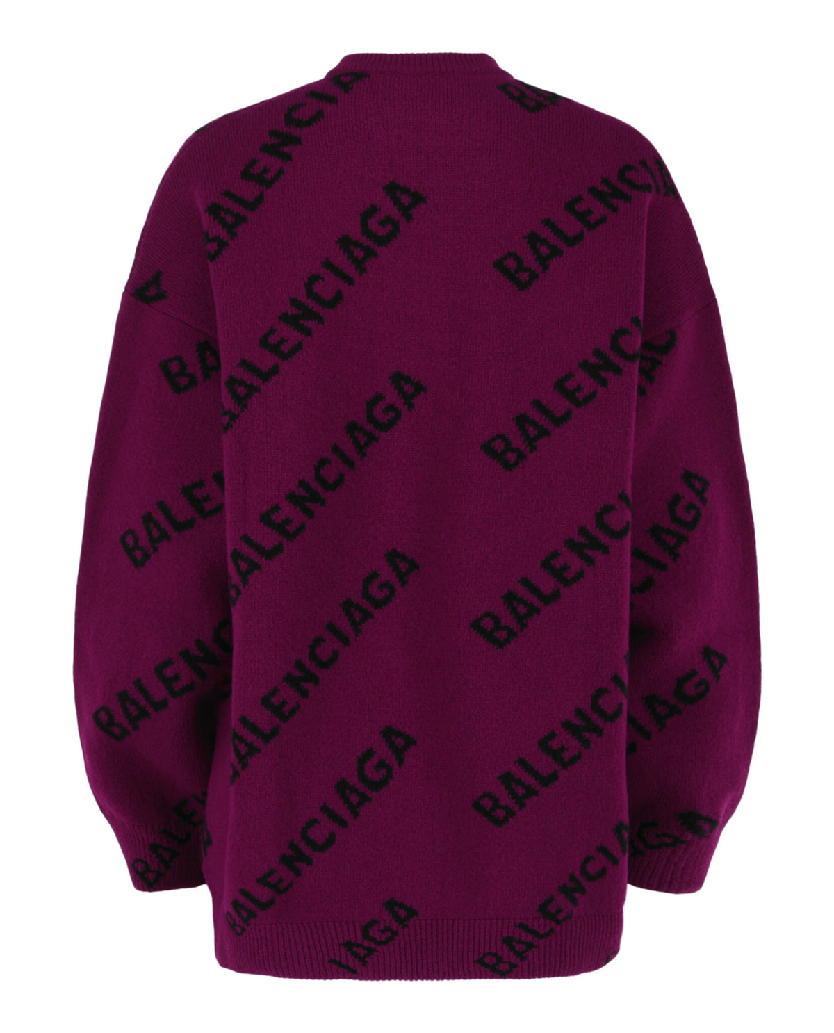 Balenciaga Womens Allover Logo Knit Sweater