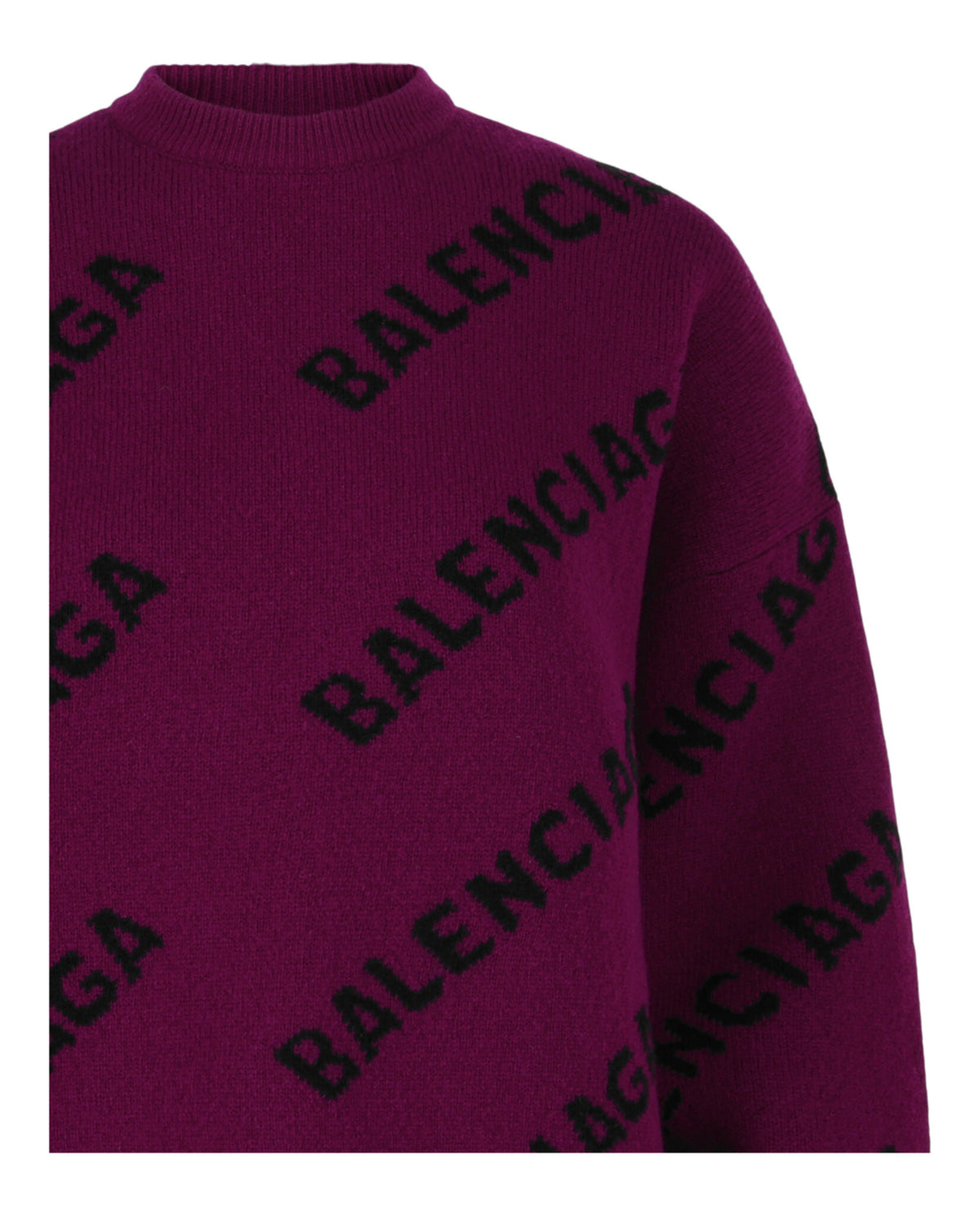 Balenciaga Womens Allover Logo Knit Sweater