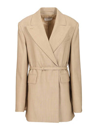 Sportmax Women Long Double-Breasted Wool Blazer