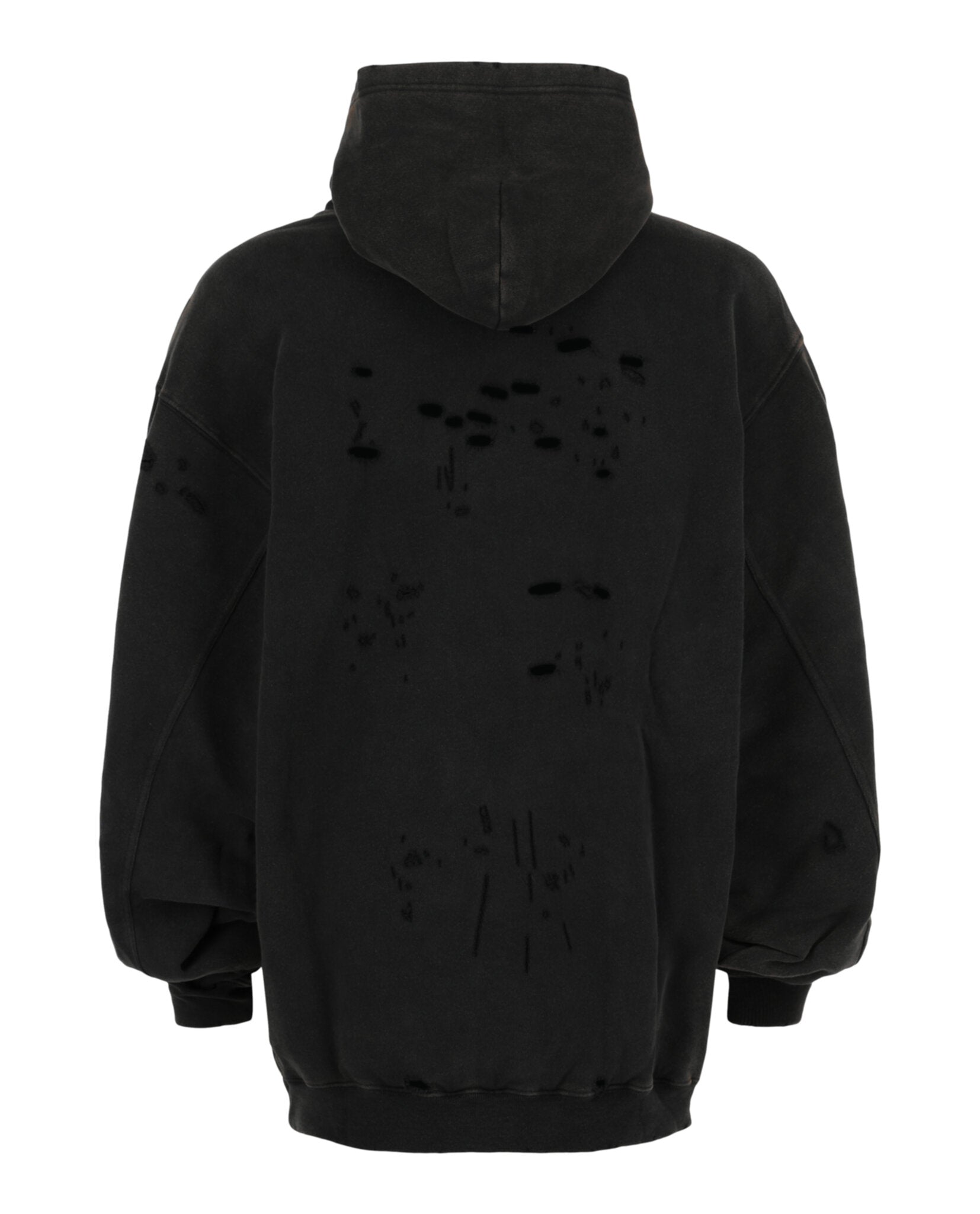 Balenciaga Mens Destroyed Bilayer Cotton Hoodie