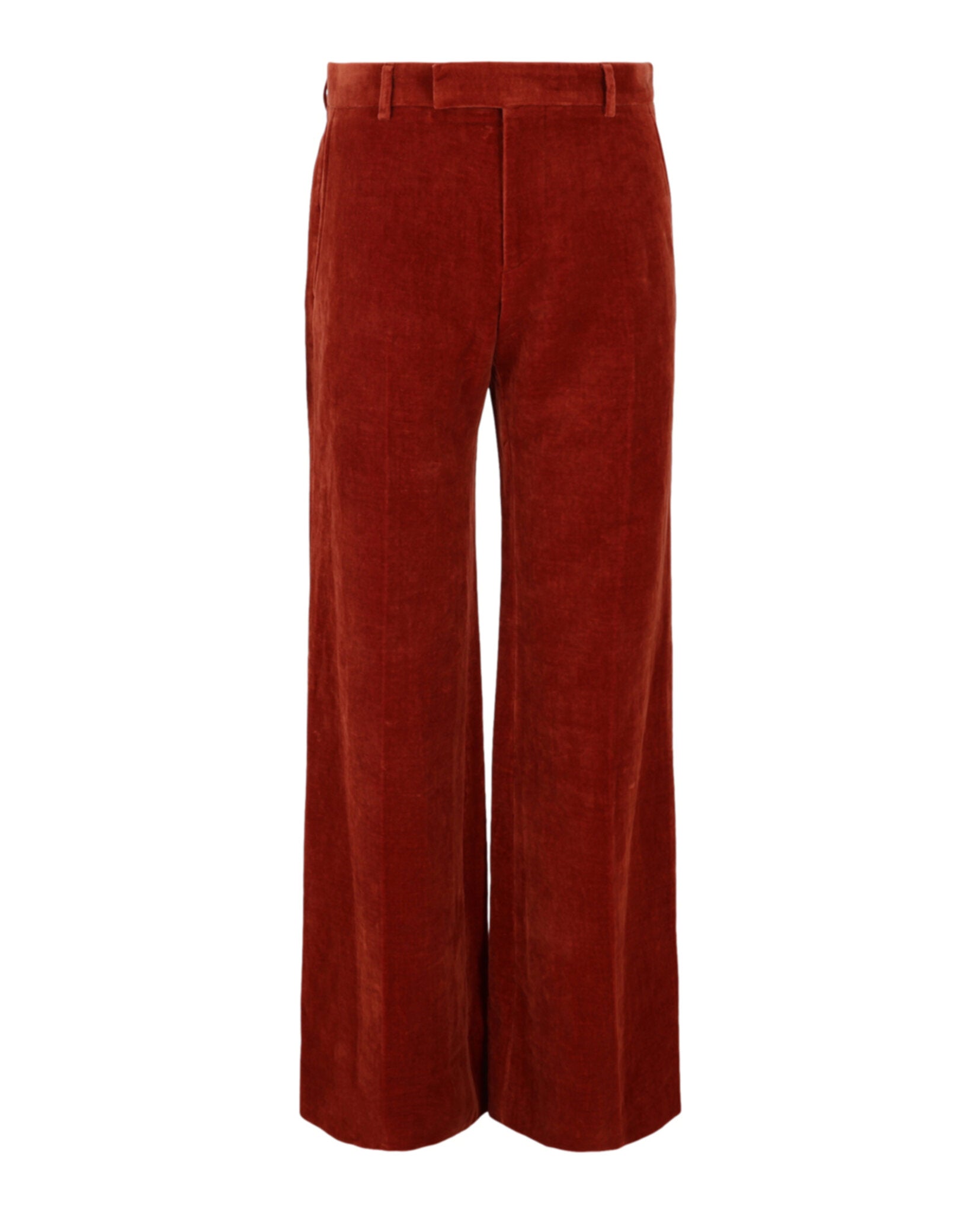 Gucci Mens Velvet Flared-Leg Pants