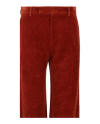 Gucci Mens Velvet Flared-Leg Pants