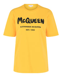 Alexander McQueen Womens Graphic Print Logo T-Shirt