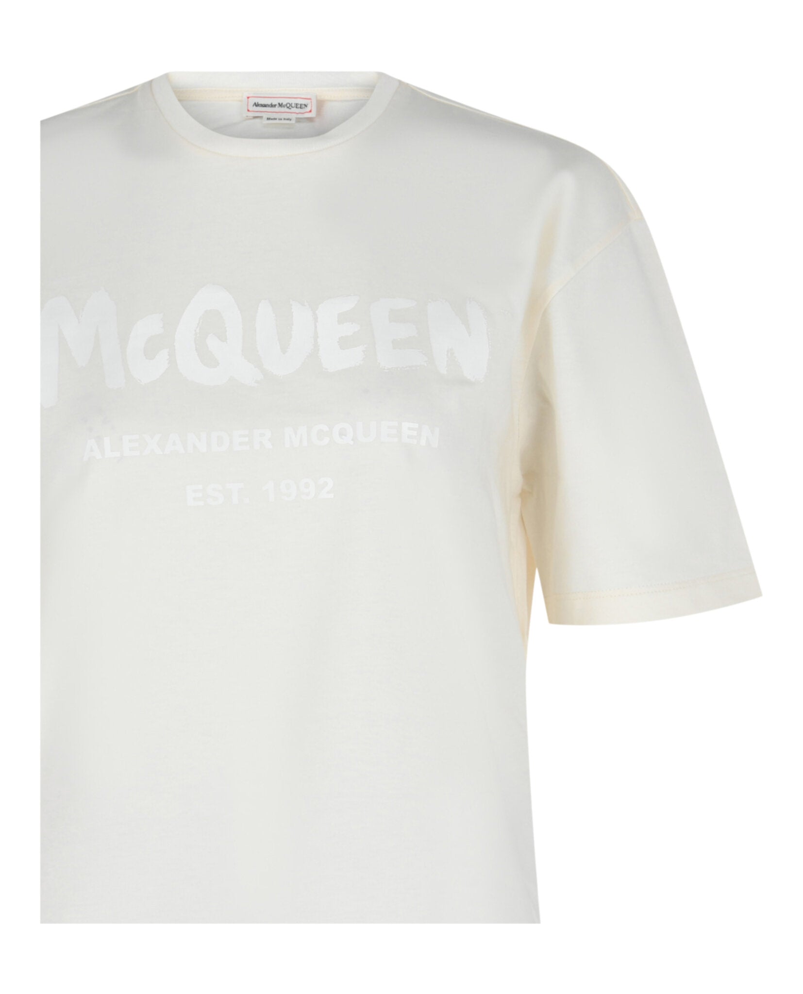 Alexander McQueen Womens Graffiti Logo Cotton T-Shirt