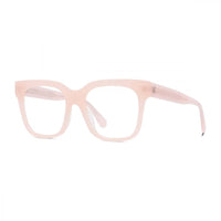 Stella McCartney Eyeglasses Square Full Rim, Shiny Milky Pink Frame and Clear Demo Lenses Lens SC50004I072