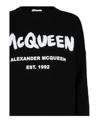 Alexander McQueen Womens Graffiti Logo Sweatshirt