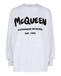 Alexander McQueen Womens Graffiti Logo Sweatshirt