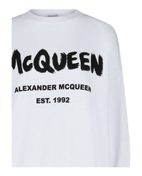 Alexander McQueen Womens Graffiti Logo Sweatshirt