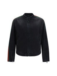 GUCCI Gucci Men Cotton Denim Biker Jacket