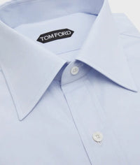 Tom Ford Cotton Spread-Collar Dress Shirt Light Blue