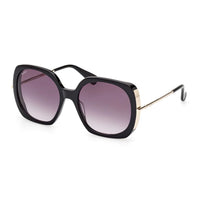 Max Mara Max Mara Sunglasses Butterfly Full Rim, Shiny Black Frame and Smoke Gradient Lens MM007901B
