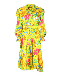 Balenciaga Balenciaga Womens Off-Shoulder Vintage Flower Dress