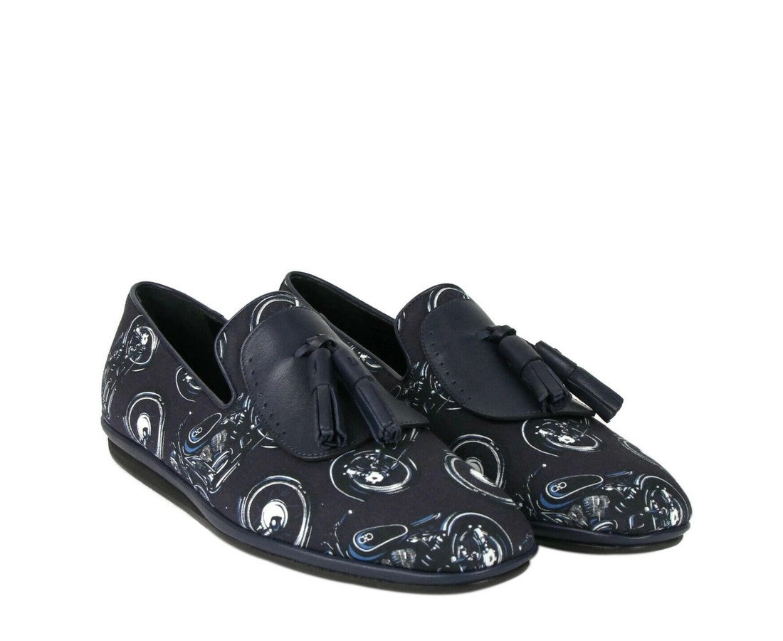 Salvatore Ferragamo Men's Finnegan Deep Blue Fabric Tassel Loafer