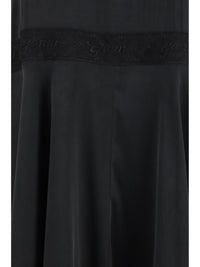 Ganni Women Silk Maxi Dress With Lace Details